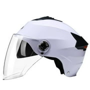 BAIANNAN Motorcycle Helmets With Led Lights Moped Helmet Electric Scooter for Men Women With Double Visor Rechargeable Bicycle Light Bike